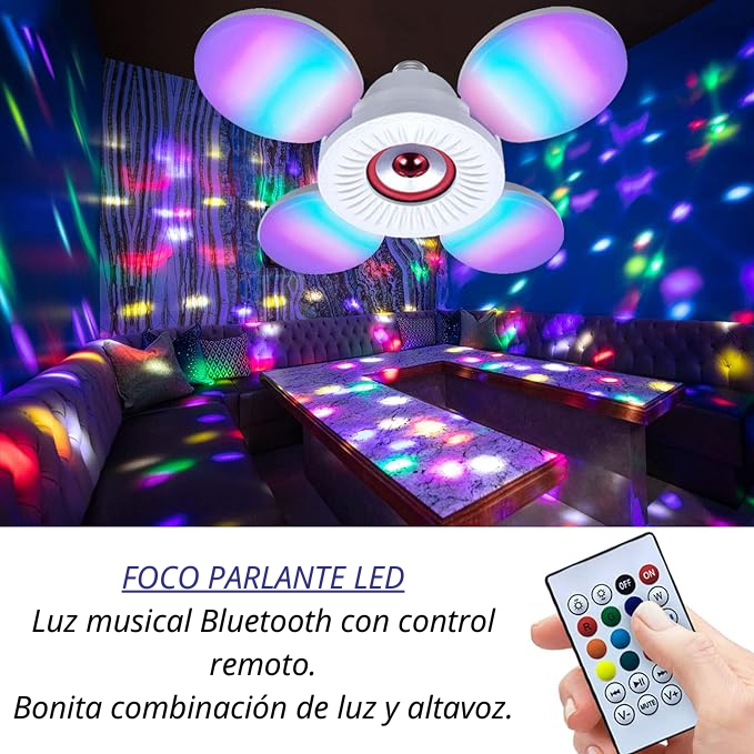 FOCO PARLANTE LED A CONTROL REMOTO